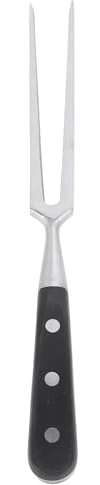 ANKROYU Fourchette à découper la viande en acier inoxydable avec manche en bois, outil de cuisine professionnel robuste pour barbecue, rôtir, servir la cuisson du steak, de la dind (Noire)