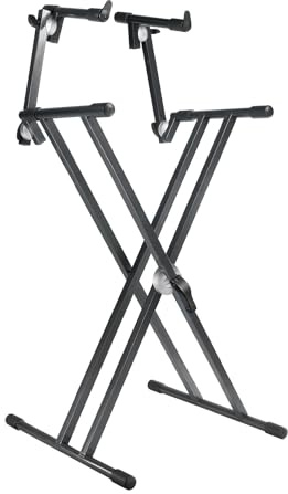 PROEL SPL252 - Supporto professionale per tastiera musicale a due livelli con doppio telaio e sistema di regolazione “SNAP LOCK” in Grigio Antracite (SPL252)