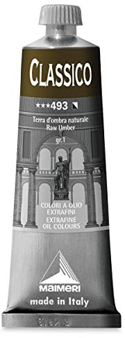 MAIMERI CLASSICO 60 ml, Extra feine Künstlerölfarbe, Farbton Umbra natur