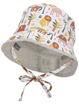 Sterntaler Unisex barn vändbar fiskehatt djur barnhatt, vit, normal, Vit