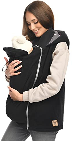 MijaCulture Chaleco de maternidad 3 en 1 sin mangas/para portabebés 4131, Negro , M