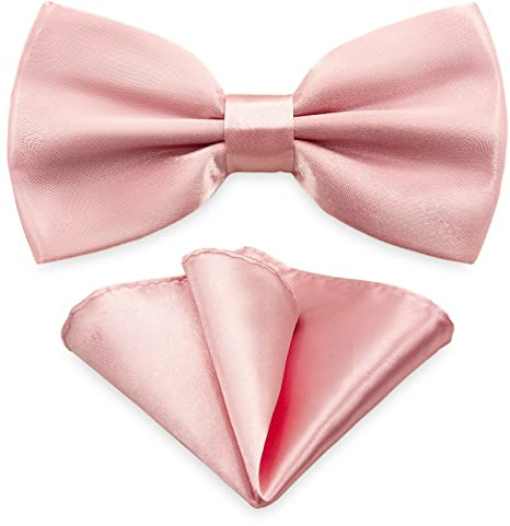 AUSUAYA Set di fazzoletti da taschino da uomo, unisex, design papillon e fazzoletto per matrimonio o business, formale Tuxedo M-B-T6