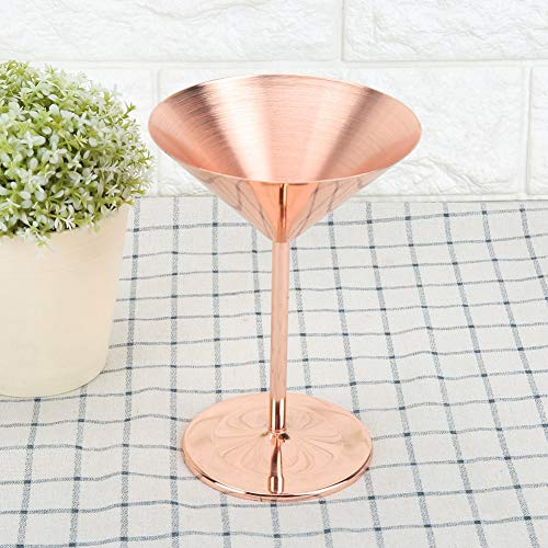 Copa de Acero Inoxidable de Oro Rosa para Cóctel, Copa de Champán, Aparato de Barra, Diseño Elegante para Bares y Restaurantes
