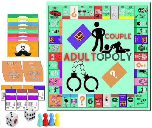 JUCHRZEY Coppia for adulti-Opoly Gioco da tavolo Appuntamento notturno Idee Giochi for la camera da letto Gioco di carte di relazione for coppie