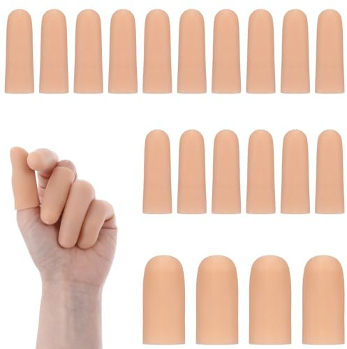 Lusofie Finger Cots (Pack of 20) - Silicone Finger Protectors Sleeves for Trigger Finger, Arthritis Pain Relief & Dry/Cracked Skin