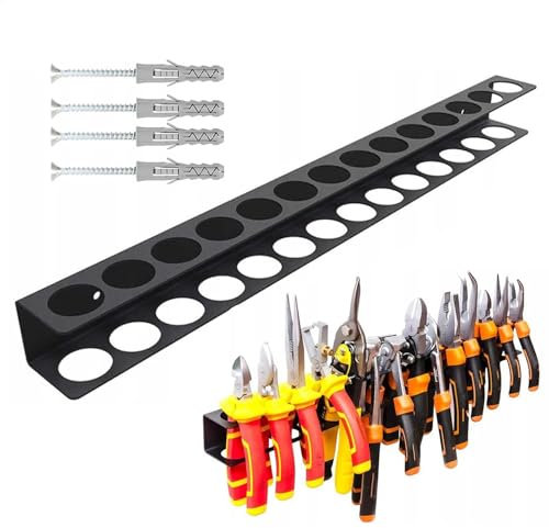 Reflimand Wall Mount Tool Storage Rack, Steel Wall Tool Organizer Rack Screwdriver Organizer, Heavy Duty Wall Mount Tool Rack, Hand Tool Holder for Storage Spanner, Screwdriver, Pliers, for Garage