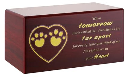 Ddujbtp Urnas conmemorativas para perros, caja de cenizas de cremación para mascotas, contenedor de recuerdos de mascotas, caja de cremación de gatos de madera para animales pequeños