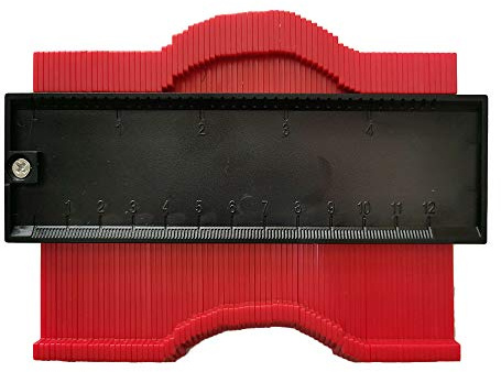 Universal Shape Contour Duplicator Profile Gauge Tool for Precise Tile Cuts Winding Pipes Circular Frames Ducts Tiling Bricking Paving Stone Lumbering Laminating with Unique Tightening Mechanism One-h