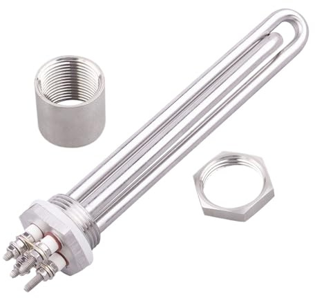 Calentador de agua de inmersión BSP DN25 de 12 V, 1 pulgada, calentador tubular solar eléctrico de 100 W-600 W (con juego, 12 V 200 W)