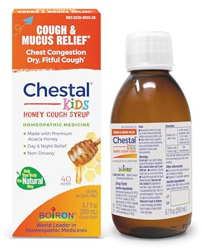 Boiron Chestal Honey Children's Cough Syrup for Nasal and Chest Congestion, Runny Nose, and Sore Throat Relief - 6.7 Fl oz