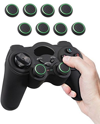 Fosmon (8 Pack Analogstick Kappen Joystick Silikon Aufsätze Schutzkappen Controller Thumbstick Griffe Thumb Grips kompatibel mit Dualshock Controller (Schwarz und grün)