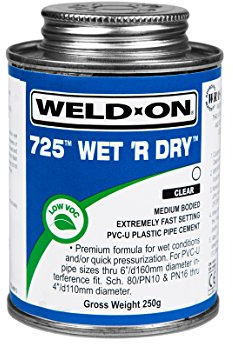 250g Weld On Wet & Dry 725 Swimming Pool Pvc-U Plastic Pipe Cement