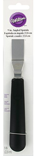 Wilton 9 in. L Black/Silver Angled Spatula - Case of: 3; Each Pack Qty: 13