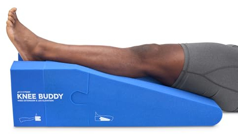 BoneFoam Knee Buddy Extensión/Elevación | Almohada de rehabilitación para recuperación después de la cirugía de rodilla | Reduce la hinchazón | Diseñado con cirujanos | Aumenta el rango de movimiento