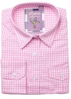 Rydale Girls Country Check Brushed Cotton Shirts (9/10, Poppy Pink)