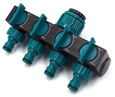 CHSEEO 4-Wege-Verteiler Wasser Geräteanschluss Gartenschlauch Rohr Splitter Hahnanschluss Anschluss-Ventil Wasseranschluss für Waschmaschine Garten Outdoor Bewässerungsanlagen #1