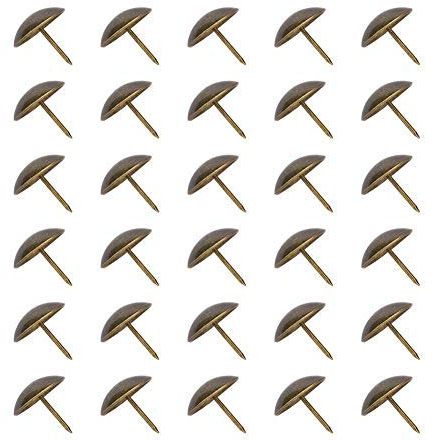 HEEPDD Chiodi per tappezzeria 30 Pezzi, puntali ispessiti a Testa Tonda retrò Chiodi zigrinati 25-37 mm for sedie divani tendaggi Decorativi Interni arredo casa Fai da Te