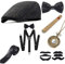 Sinoeem 1920s Accessoires Set Damen Retro Stil und Herren Accessoires Mafia Gatsby Kostüm Set für Abschlussball Event Weihnachten Party der 1920s Jahre Gatsby Art Deco Flapper Party (Man-B)