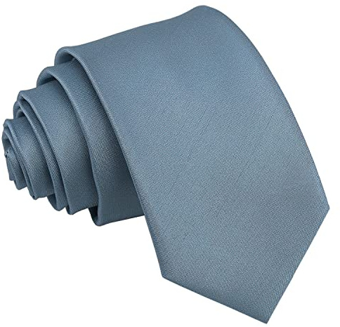 DQT Mens Plain Shantung Tie – 7cm Slim Necktie for Wedding Business & Formal Wear
