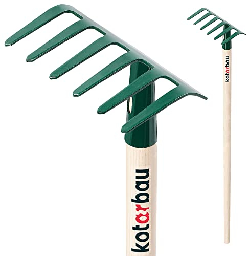 KOTARBAU® Mini rastrillo de Metal 105cm, Rastrillos para Trabajos de jardinería, Rastrillo pequeño para Limpiar, mullir y Alisar el Terreno, Herramientas de jardín para Tierra, Rastrillo de Mano