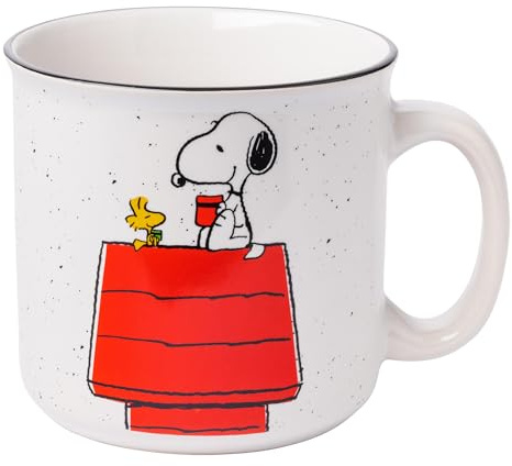 Silver Buffalo Peanuts Snoopy and Woodstock, Ceramic Camper Mug, 20oz