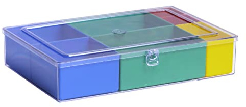 hünersdorff Caja organizadora PS-Ppremium, con 7 compartimentos, estable caja clasificadora para tornillos y otras piezas pequeñas, insertos extraíbles, 22,5 x 33,5 x 7,3 cm