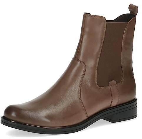 CAPRICE Damen Chelsea Boots Kleiner Absatz Elegant, Braun (Taupe Nappa), 36 EU
