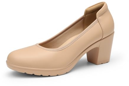 DREAM PAIRS Zapatos Tacón Alto Mujer,Size 37,Desnudo,SDPU2230W-E