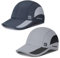 Golfmütze Leichter Sport Laufhut Atmungsaktiv Kühlend Dri Fit Mütze Unstrukturierte Baseballkappe UPF50+ Sonne Trucker Vatermützen für Sommer Gym Tennis Camping Hut Dunkelgrau, Hellgrau 2 Stücke