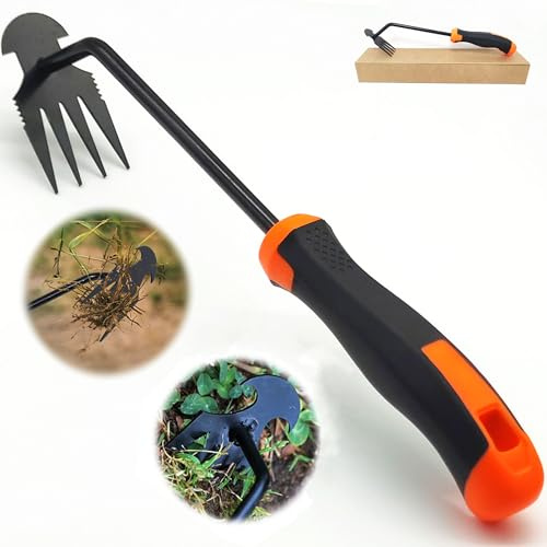 BUT FLY Hand Weed Puller Dual-Action 4-Claw Weeder with Ergonomic Grip Garden Tool for Efficient Root Removal Precision Weed Extraction Ideal for Garden Enthusiasts
