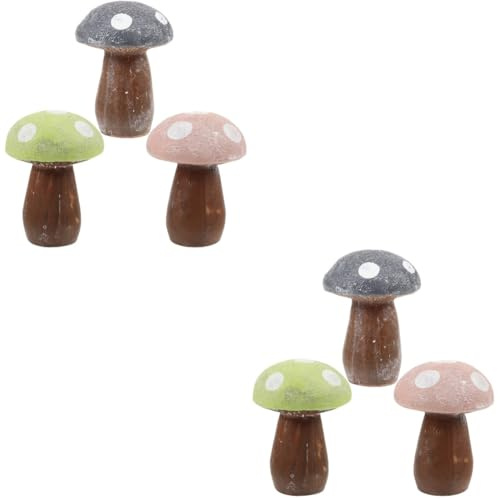 SUPVOX Lot de 2 Statues de Champignons en Résine pour Décoration de Jardin 3 Pièces