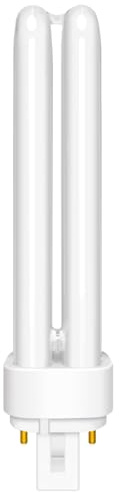 18W Compact Fluorescent Lamp 2-Pin, G24d-2 Neutral White 4000K, 1200LM, 2U Double Turn Tube Energy Saving Lamp, 220V PLC 840 CFL Lamp, Non-Dimmable, Suitable for Corridor, Bathroom, Bedroom, 1 Pack