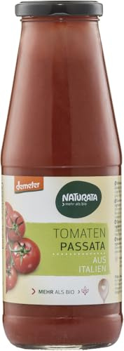 Naturata Tomaten Passata - G Gläser Demeter-Qualität Aus Italien Sonnenreif Frisch Eingekocht Ideal Für Pizza, Pasta Tomaten-Saucen, 12 X 700