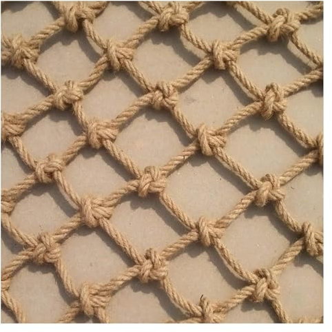 Filet d'escalade pour enfants de 4 x 4 m, filet de cargaison pour aire de jeux, escalade, hamac, cabane dans les arbres, filet en corde pour s'amuser en plein air (10 mm-12 cm)
