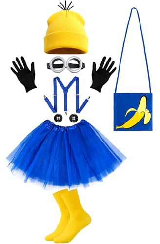 iZoeL Yellow Costume Women Movie Fancy Dress - Beanie Goggles Tutu Skirt Shoulder Bag - Yellow Dress-Up & Fancy Dress