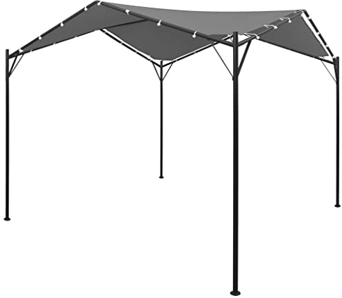 Mokuyary Trädgårdspaviljong antracit 4 x 4 m, paviljong trädgårdstält, festtält, trädgårdspaviljong för trädgård, fest, festival, bröllop