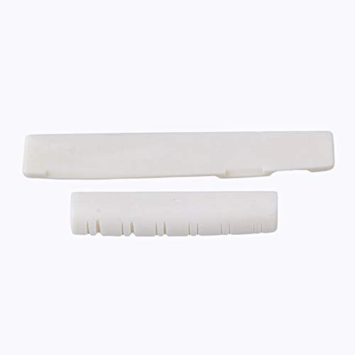 BQLZR Sillet de tête et sillet de chevalet en os pour guitare acoustique 12 cordes