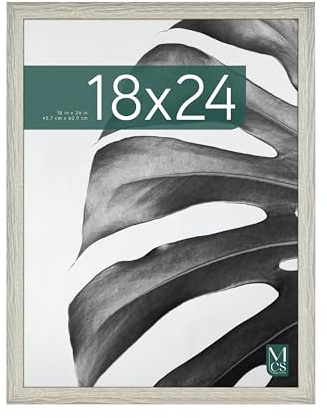 MCS Studio Gallery 18x24 Poster Frame Gray Woodgrain, Vertical & Horizontal Wall Hanging Large Picture Frame for Photos, Posters & Art Prints (1-Pack)