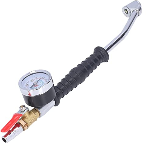 Reifenfüller Kopf, hohe Härte 30cm Gesamtlänge Reifenfüller mit großem Zifferblatt und Manometer Breiter Einsatz für Auto für Motorräder