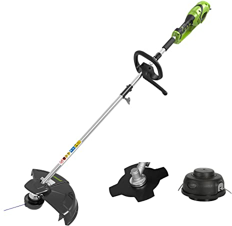 Greenworks Cortabordes Eléctrico y Desbrozadora 230V 1200W 40cm, Cabezal Cortabordes