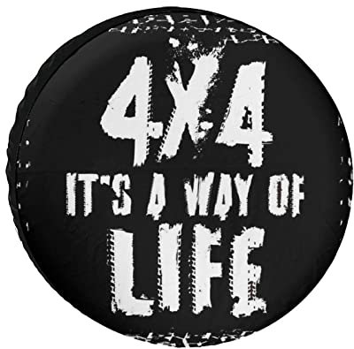 NIBABAEU Copertura per pneumatici di ricambio per auto, 4 x 4 My Way of Life impermeabile antipolvere per pneumatici di ricambio, adatto per SUV, camper, rimorchio, ruota auto 15