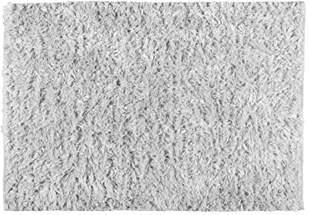 WENKO Alfombra de baño Lanas, sostenible, fabricada con botellas PET recicladas, aspecto de lana de oveja y reverso antideslizante, lavable hasta 40 °C, dimensiones (An. x P): 60 x 90 cm, gris claro