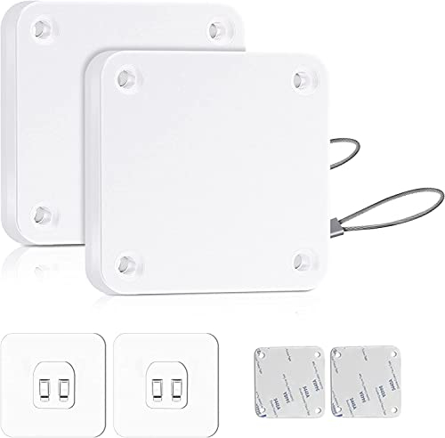 CAM2 Automatische Türschließer 2 Stück, Automatische Türschließer mit Sensoren, Ohne Lochen, Mit Tunnelzug, Türschließer, Die Automatisch Schließen die Meisten Türen (Weiß-800g)