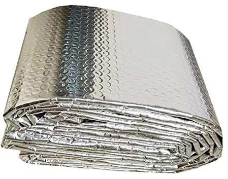 MUYUNXI Insulation Board Self-Adhesive Aluminum Foil Insulation Heat Reflector Reflective Roll Double-Sided Bubble Insulation Floor Roof Radiator(Size:1x30m(3.2x98.4ft))