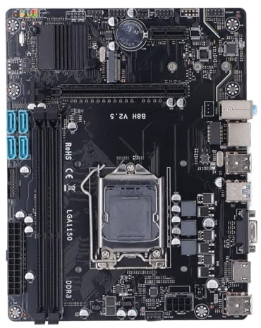 Vikye LGA Motherboard, B8H B85 Gaming Computer Motherboard (1150 Pin, DDR3 Memory Supports I7 I5 I3, USB2.0 USB3.0, SATA Interface)