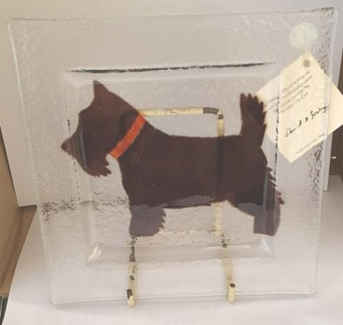 Generic D & J Glassware -Scottie Dog Plate - Size 15 cm x 15 cm