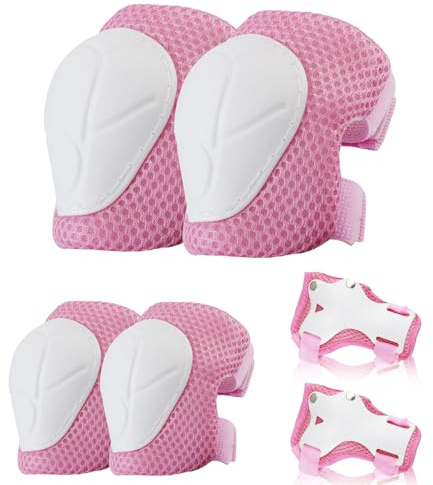 BURSUNLY Knieschoner Kinder, Schoner Inliner Kinder Knieschützer Protektoren Set Knie und Ellenbogenschützer Handgelenkschoner Kinder Schützer für Inliner Fahren Skateboard Skating