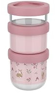 Mepal Snackbox Stack 3 pieces Mio Little Dutch, Stack as many as you need, Microwave and Freezer Safe, Leakproof, 100 and 175 and 275 ml, Fairy Garden
