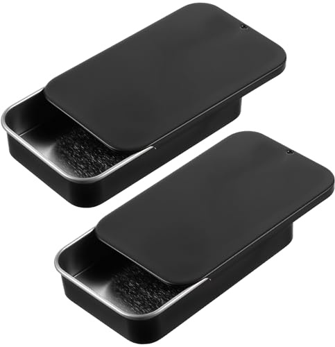 2 PCS Mini Travel Dental Floss Case, Portable Purse Floss Pick Holder, Small Toothpick Dispenser, Convenient Refillable Glide Storage Adult Floss in Box for Travel Dates Dinners Hotels (Black)