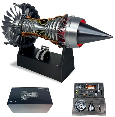 HI-REEKE Jet Engine Model Kit, TR900 Turbofan Aircraft Engine Model 3D Printing Toy for Teen(Assembly Version)